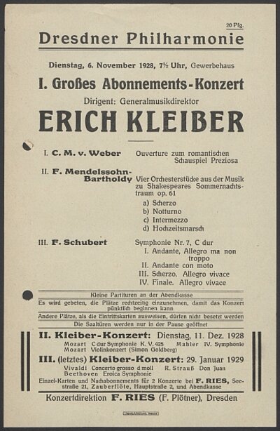 Kollektion Bestände der Dresdner Philharmonie